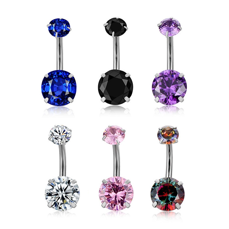 Belly Button Bar with CZ