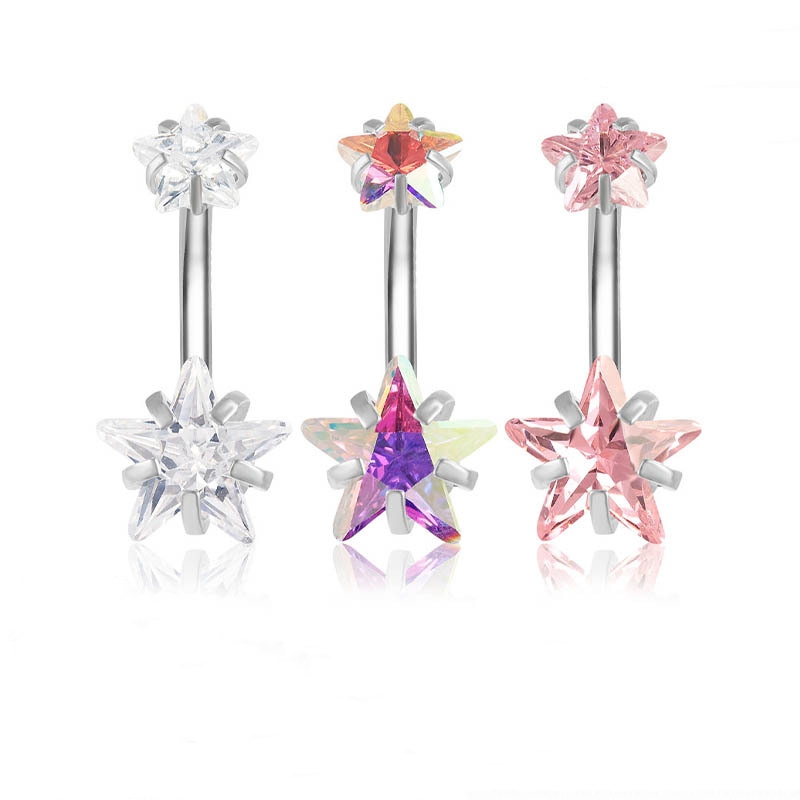 Belly Button Bar with Star CZ