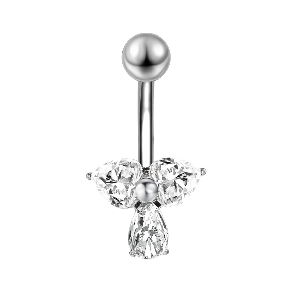 Navel Bar with CZ