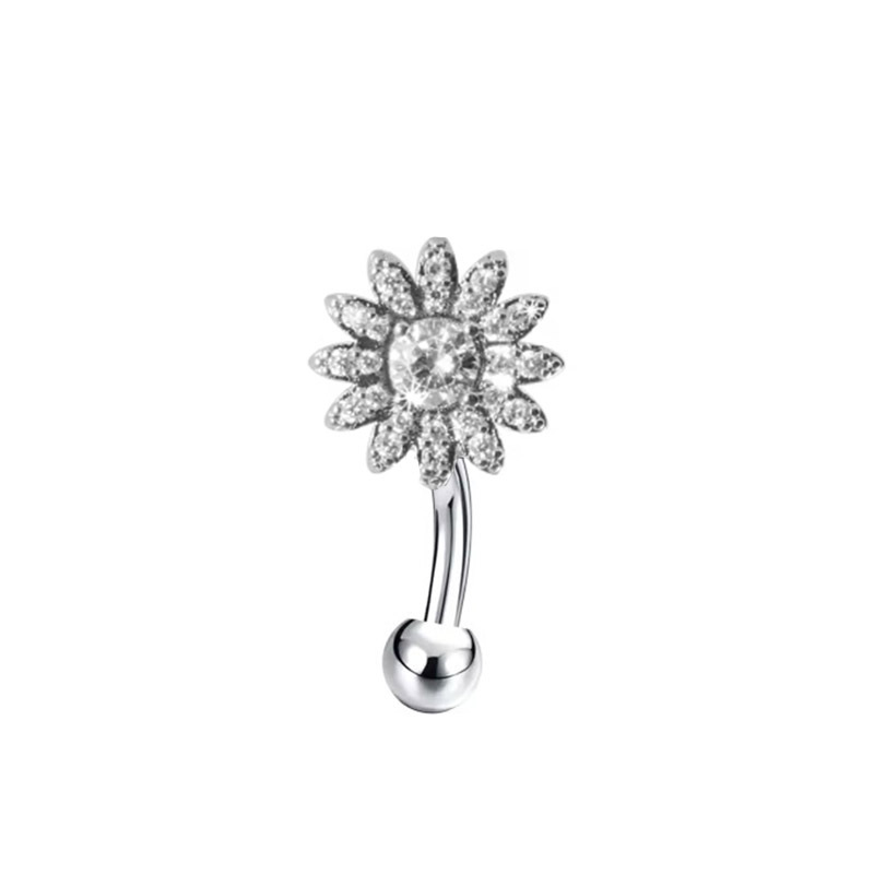 Flower-look Belly Button Bar