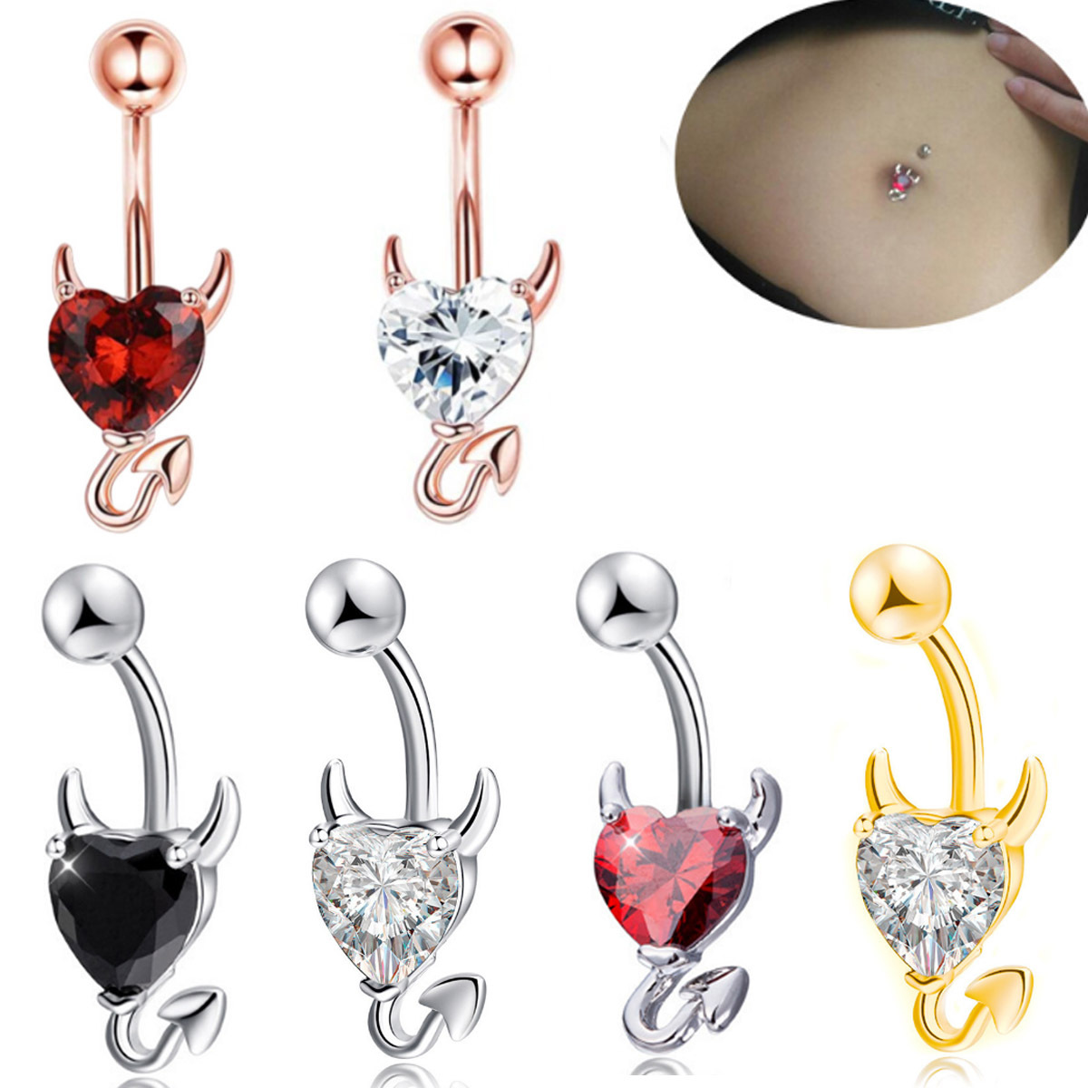 Navel Ring with Heart