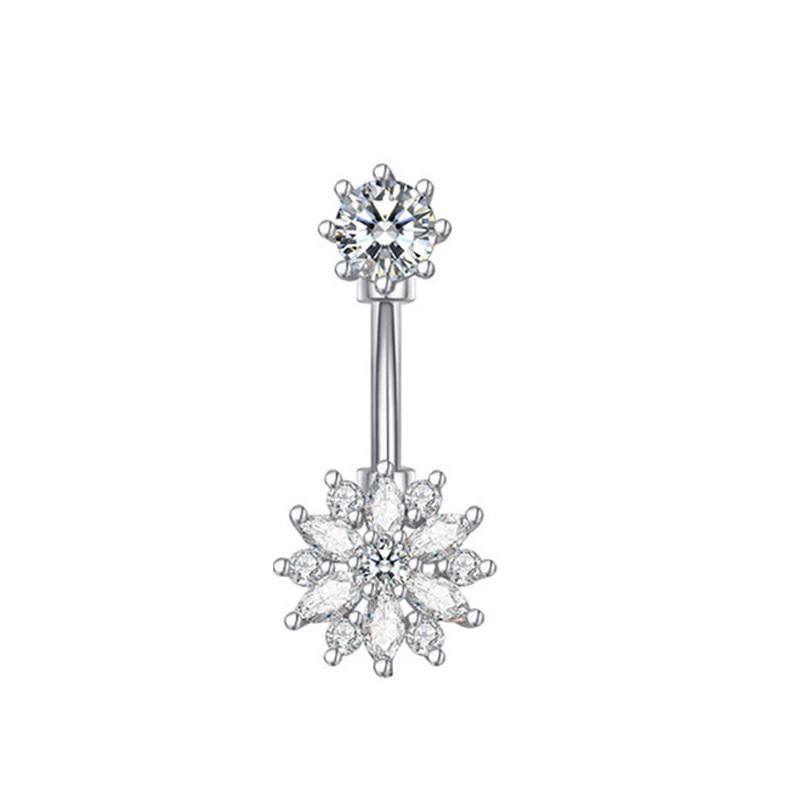 Belly Button Bar with CZ