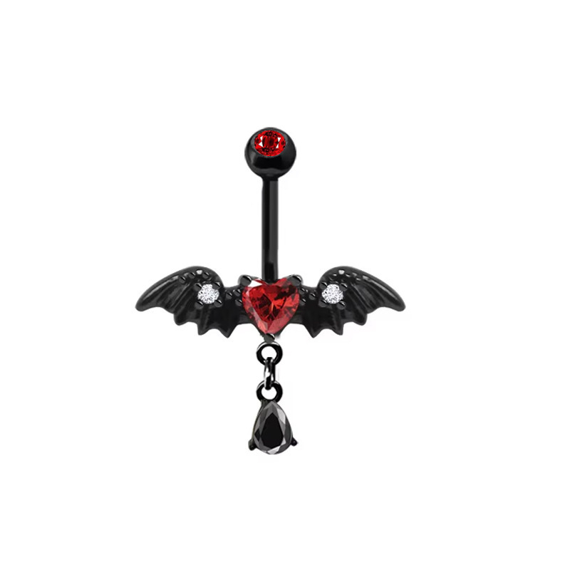 Belly Button Ring with Bat