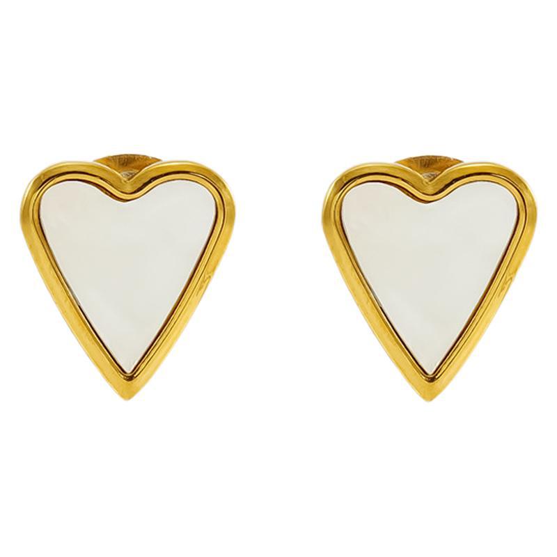 Ear Stud with Heart Top