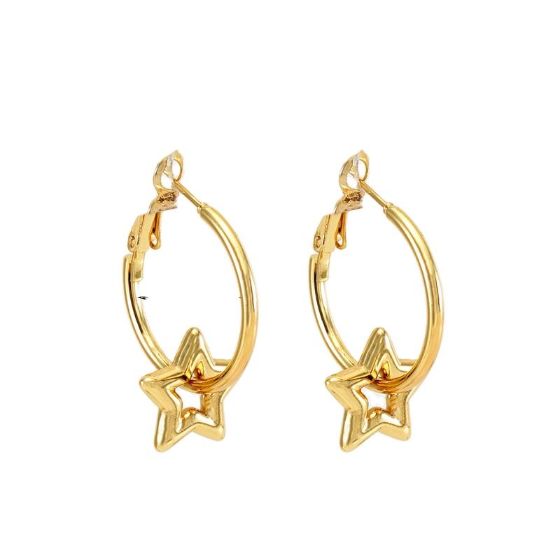 Hoop Earring with Star Dangle