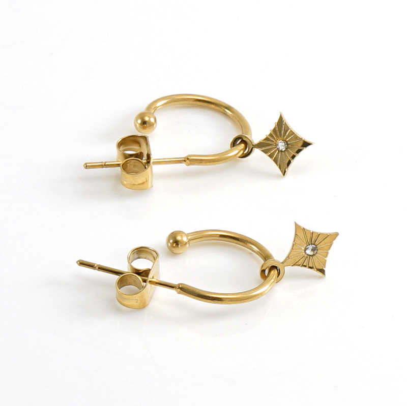 Statement Earring with Square Dangle