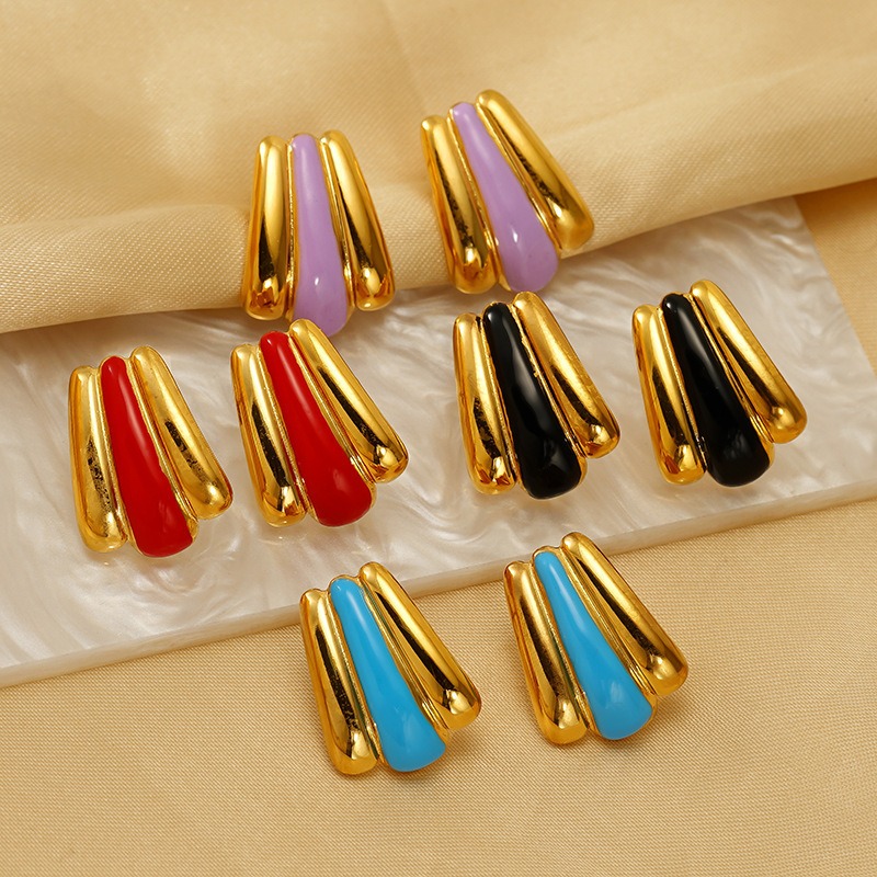 Statement Earring with Enamel