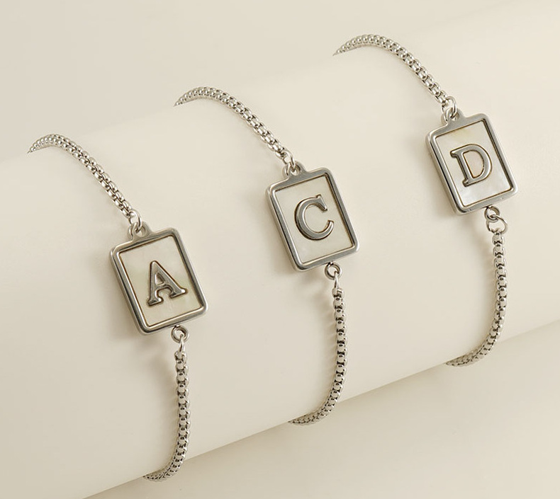 Alphabet Bracelet with Shell