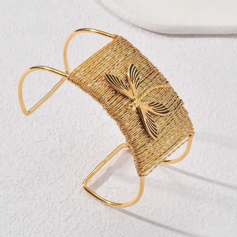 Cuff Bracelet with Dragonfly