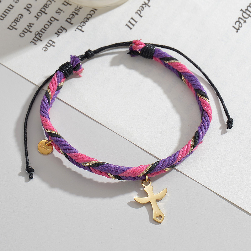 Rope Bracelet with Cross