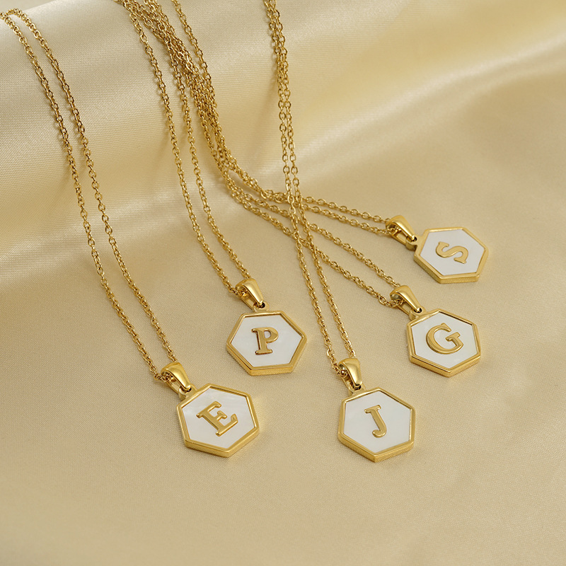 Alphabet Necklace with Shell