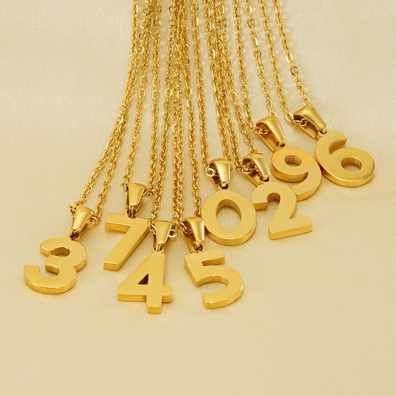 18k Gold Plated Necklace with Numbers