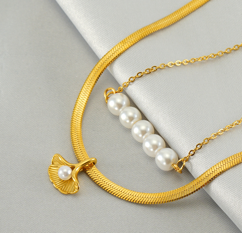 18k Gold Plated Necklace with Pearl