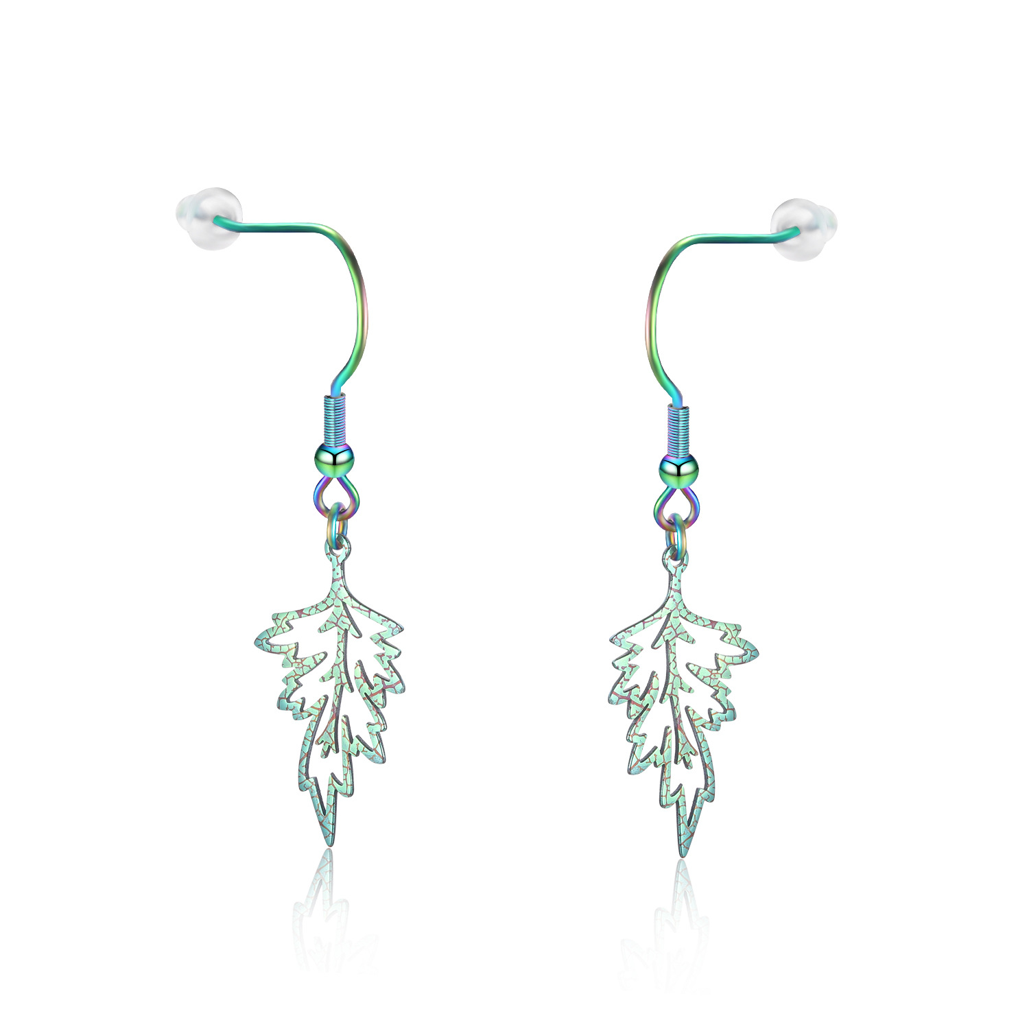 Earring Drop with Leaf Dangle