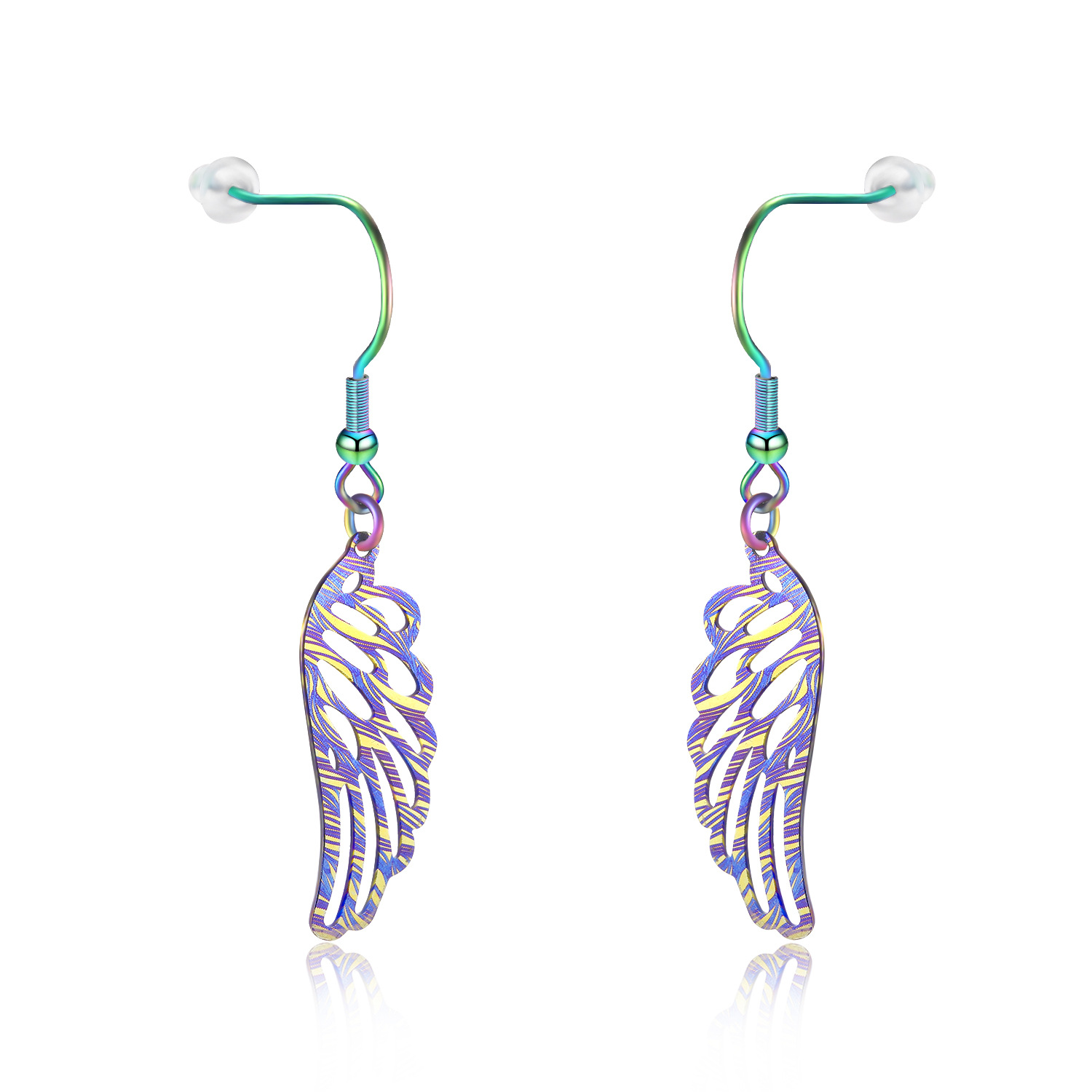 Earring Drop with Feather Dangle