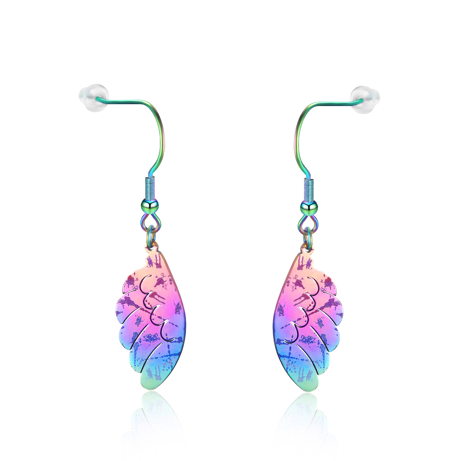 Earring Drop with Feather Dangle