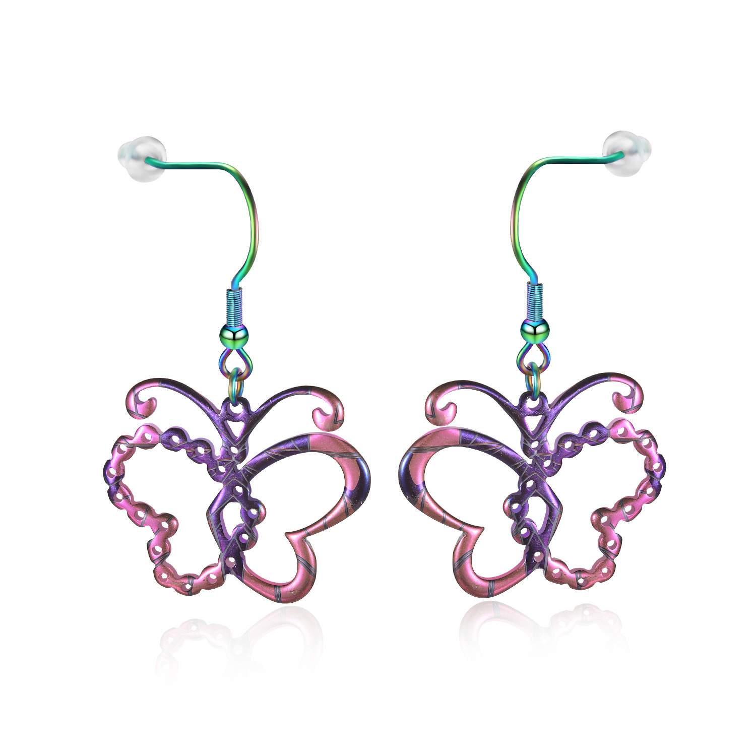 Earring Drop with Butterfly Dangle