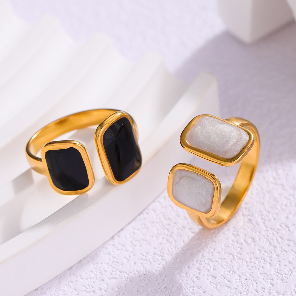 Opening Adjustable Ring with Enamel