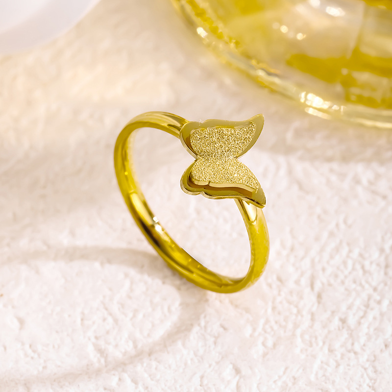 18k Gold Plated Ring with Butterfly