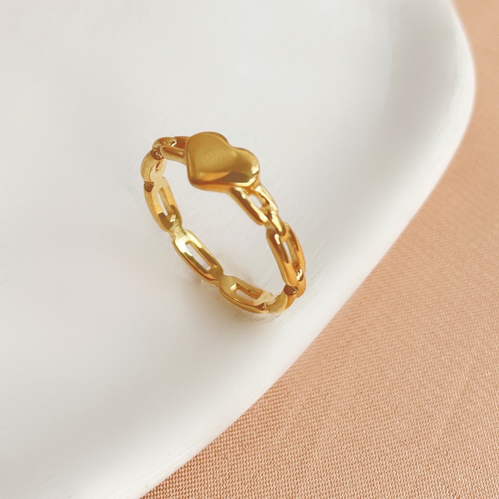 18k Gold Plated Ring with Heart