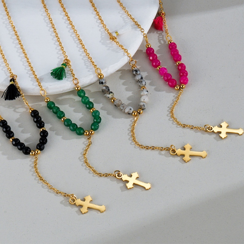 Boho Style Necklace with Cross