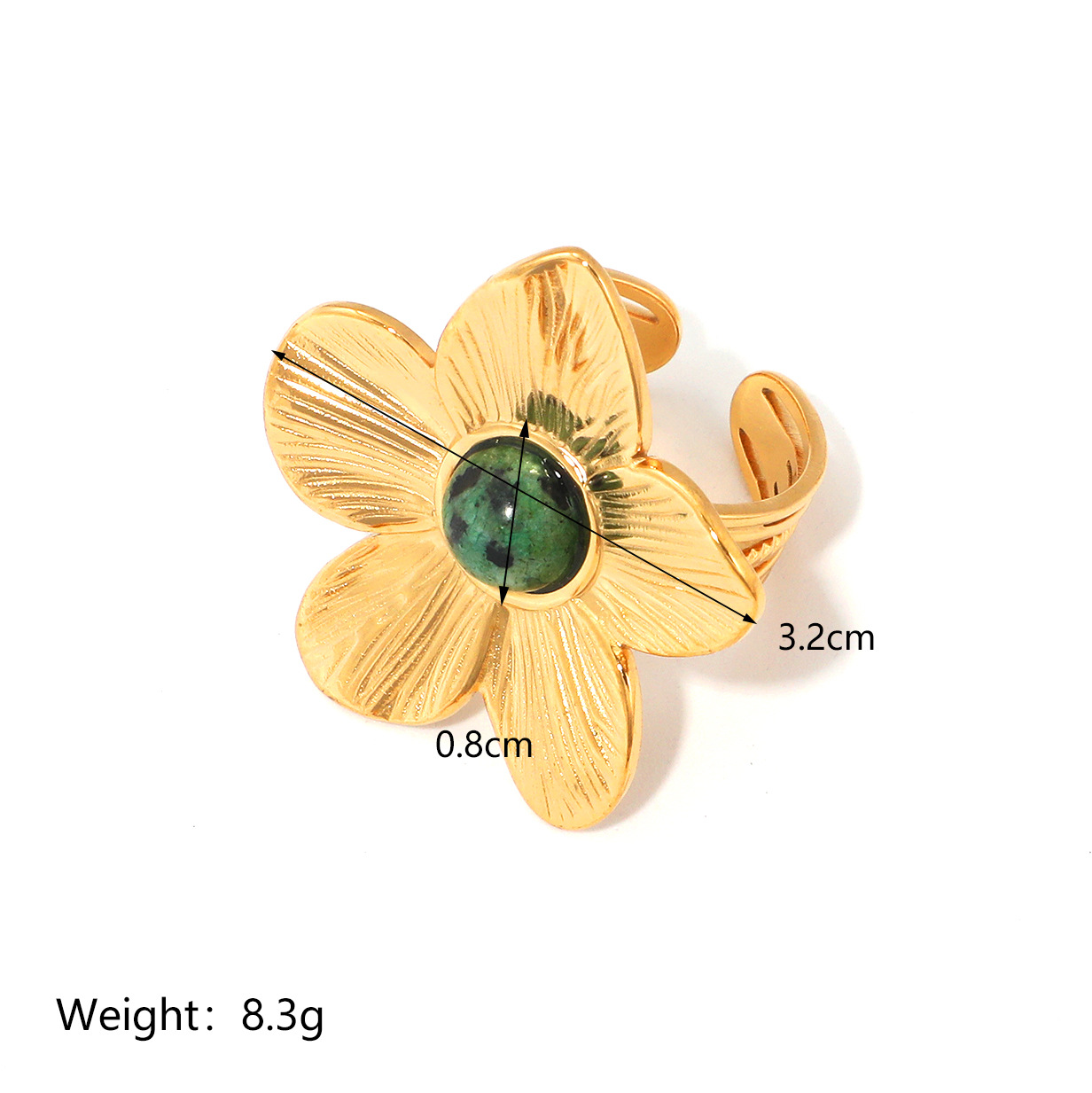 Flower Ring with Stone