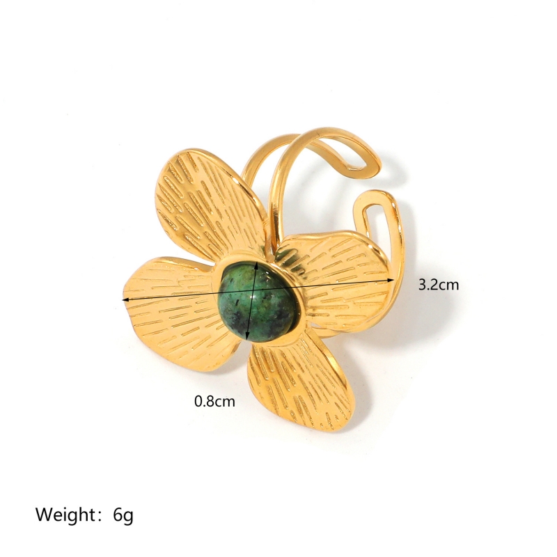 Flower Ring with Stone