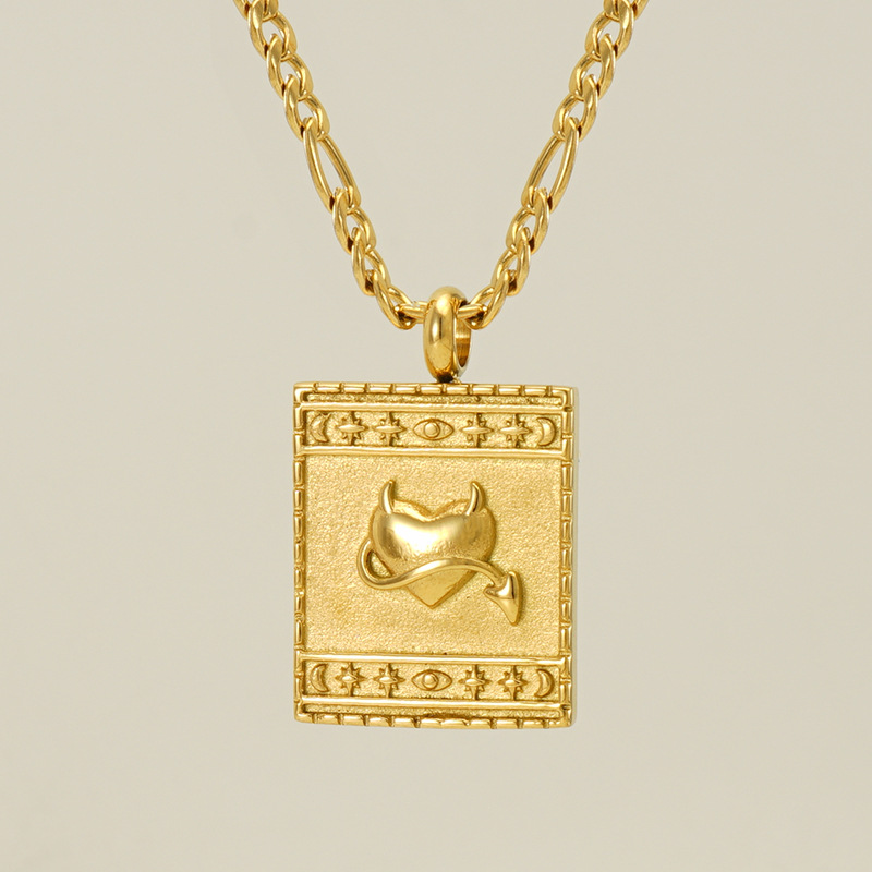 18k Gold Plated Necklace with Figaro Cha