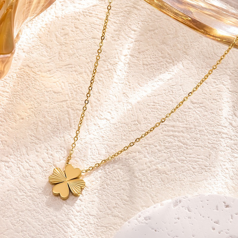 18k Gold Plated Necklace with Clover