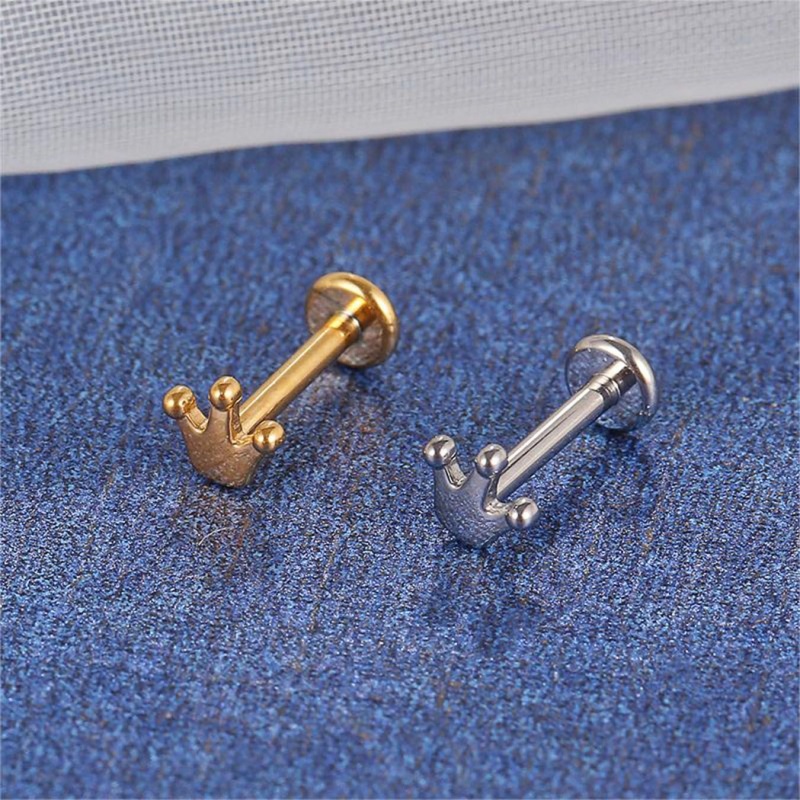 Crown-top Ear and Lip Stud