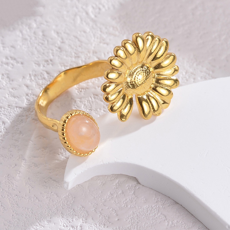 Ring with Flower and Stone