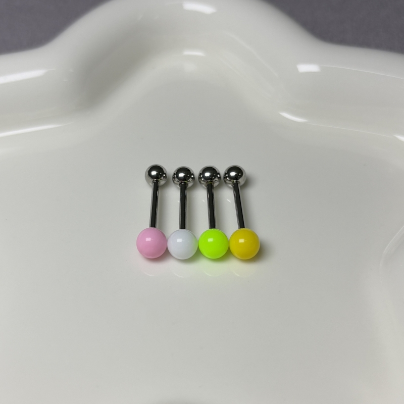 Tongue Barbell with Acrylic Ball