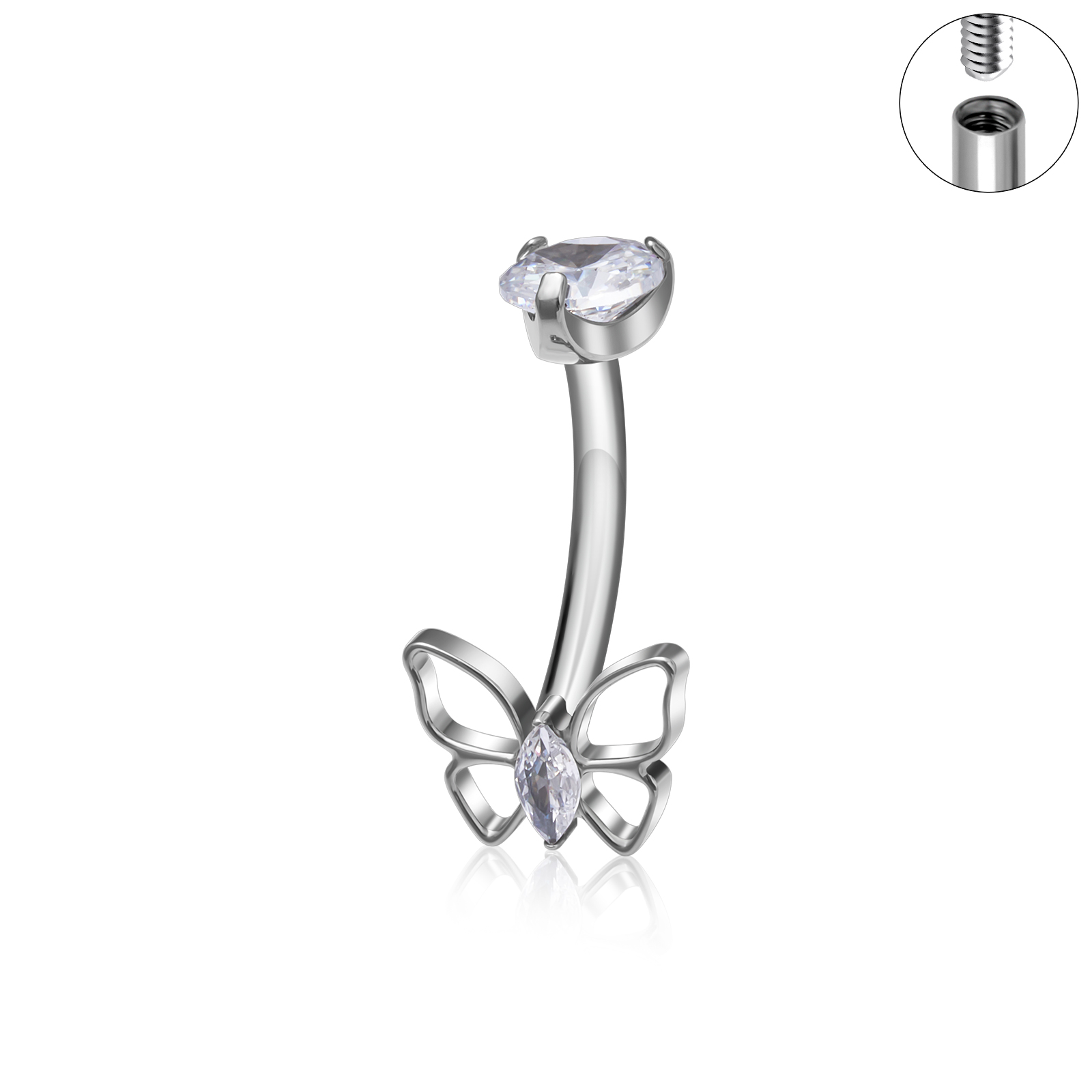 Butterfly-shaped Belly Button Ring