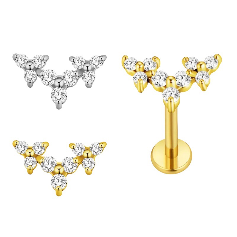 Flower Top Ear and Lip Stud
