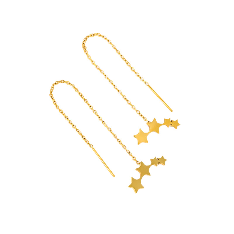 Ear Stud with Star Tassels