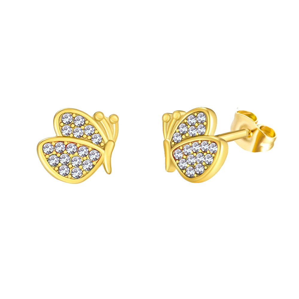 Ear Stud with Butterfly Top