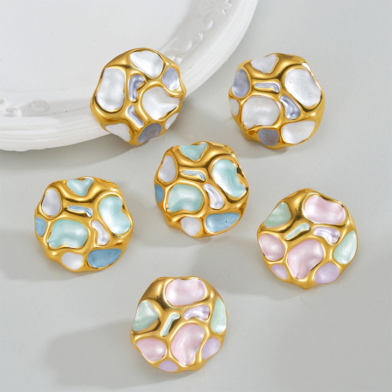 Colorful Round Ear Stud