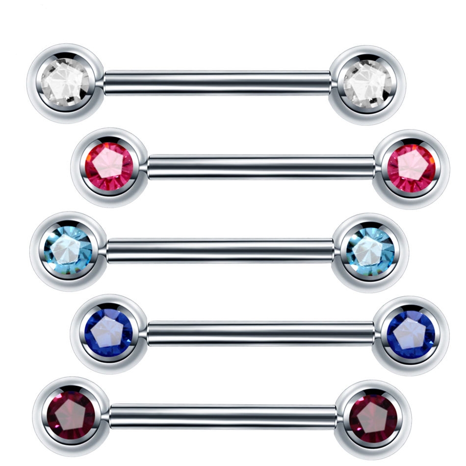 Straight Barbell with CZ Balls