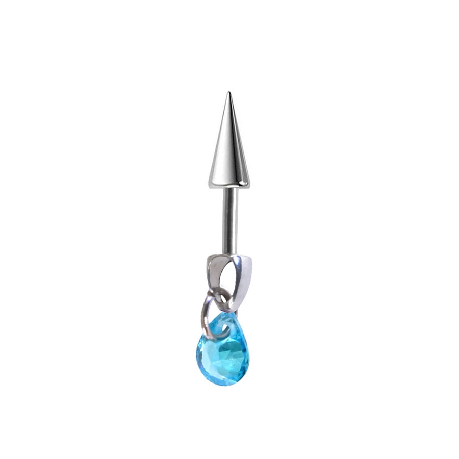 Ear Piercing Barbell with Waterdrop CZ