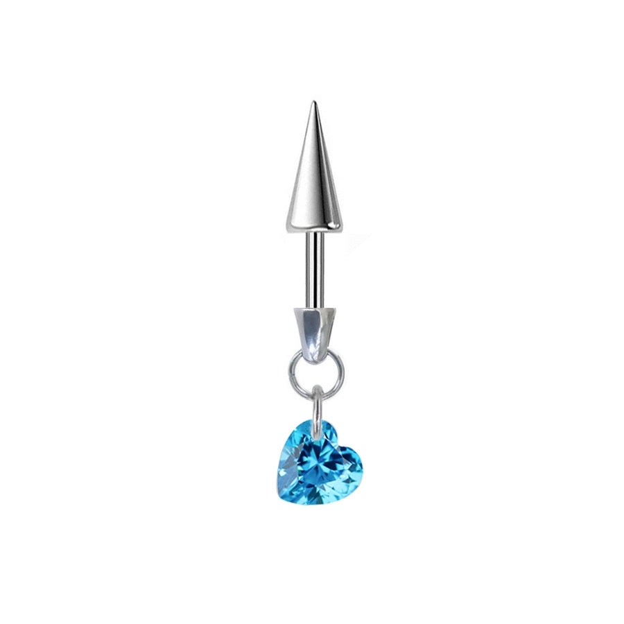 Helix Piercing Barbell with Heart CZ