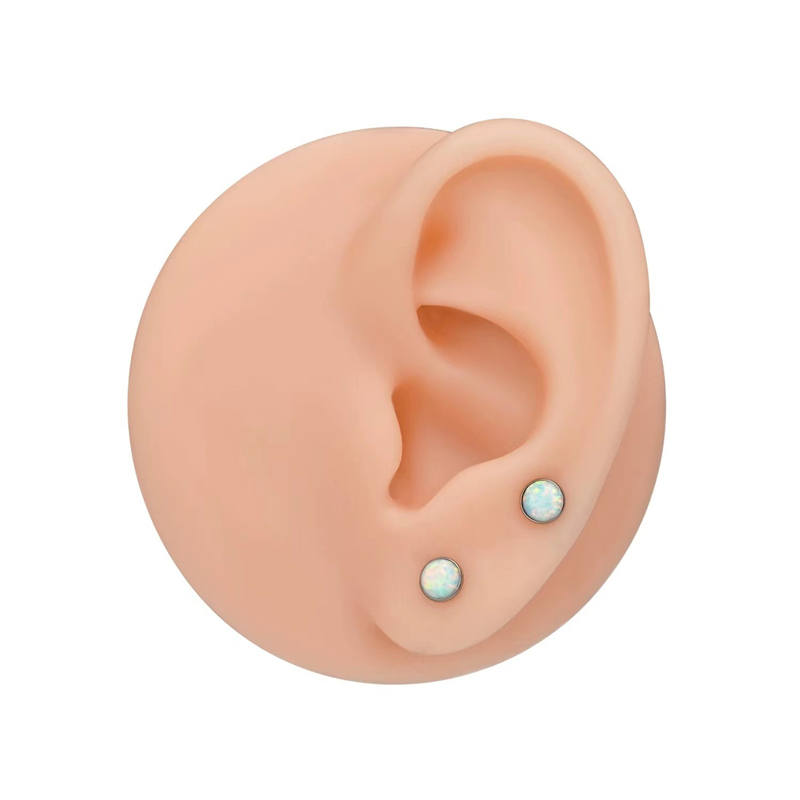 F136 Titanium Ear Stud with Opal(图1)