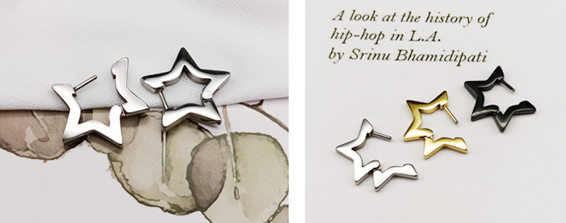 Star Earring 316L Stainless Steel(图1)