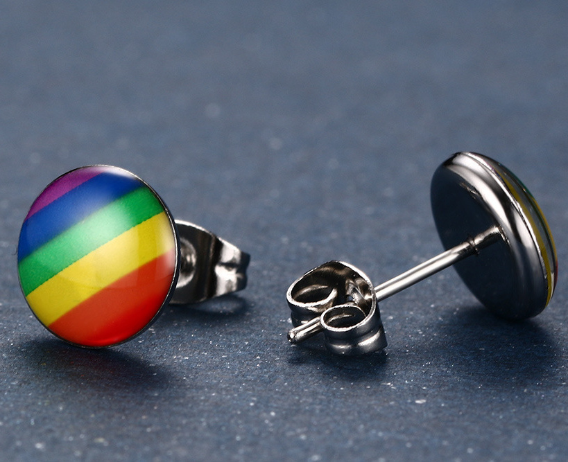 316L Stainless Steel Rainbow Ear Stud(图1)