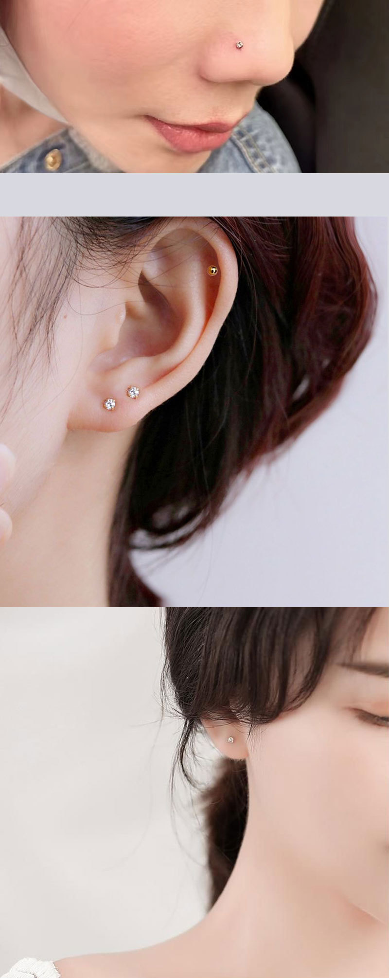 L-shaped Nose Stud with Chic CZ(图1)