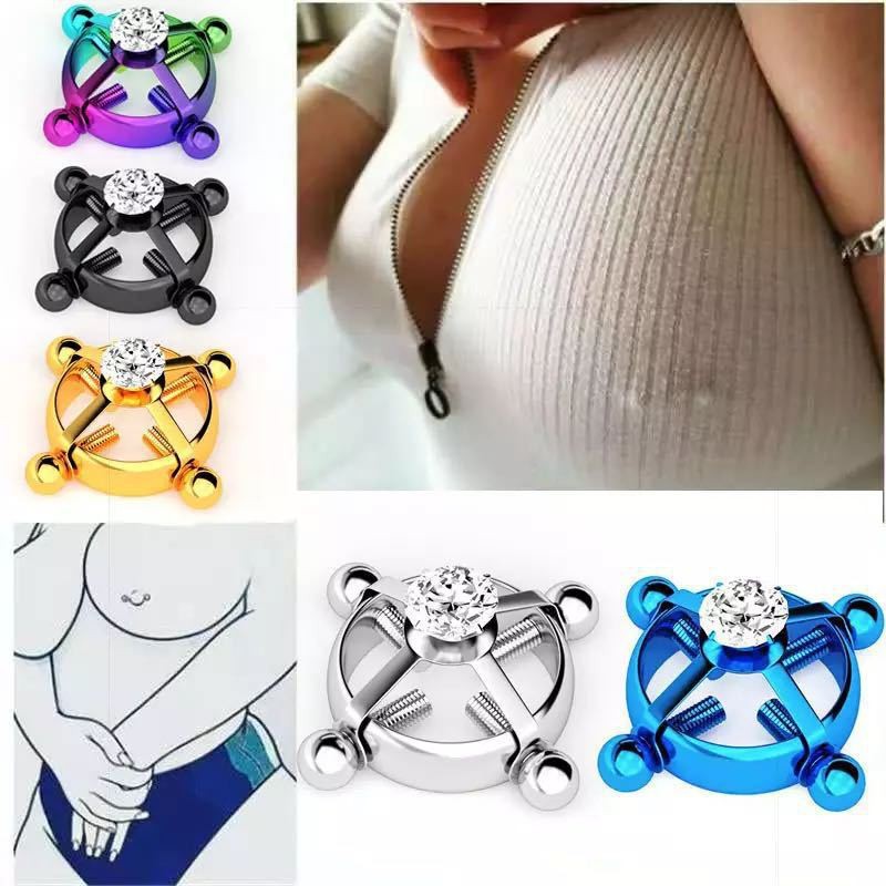 Unpierced Nipple Ring with CZ(图1)