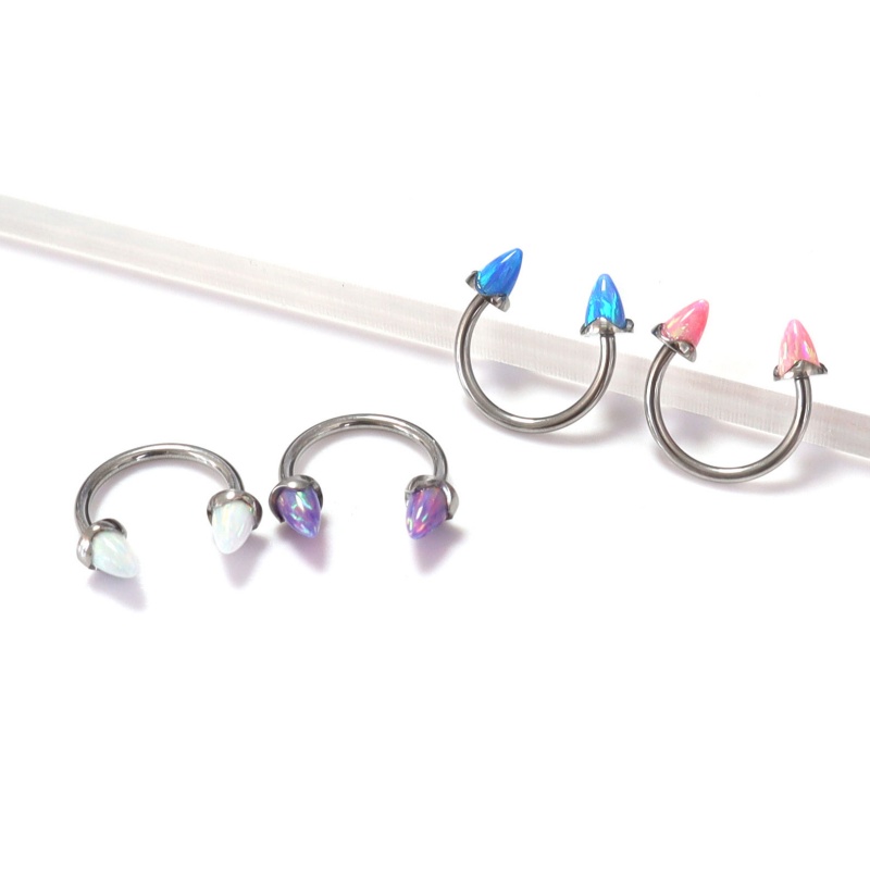 Circular Barbell with Opal(图1)