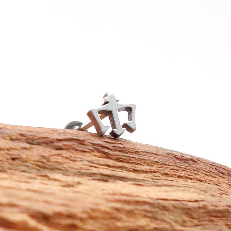 Threadless Trident-shaped Ear Stud(图1)