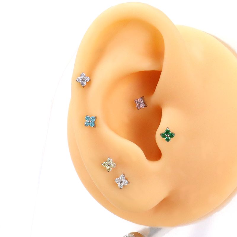 Colorful Flower-shaped Ear Stud(图1)