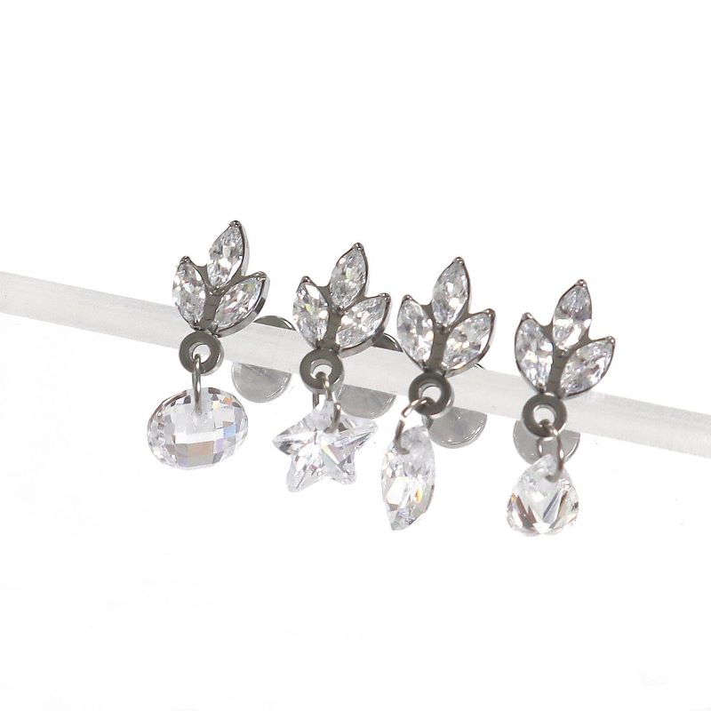 Ear Stud with Waterdrop-shaped CZ(图1)