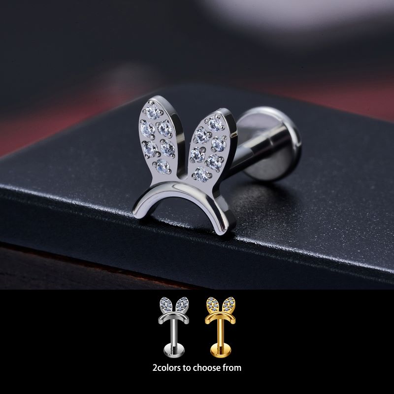 Rabbit-head Ear and Lip Stud(图1)